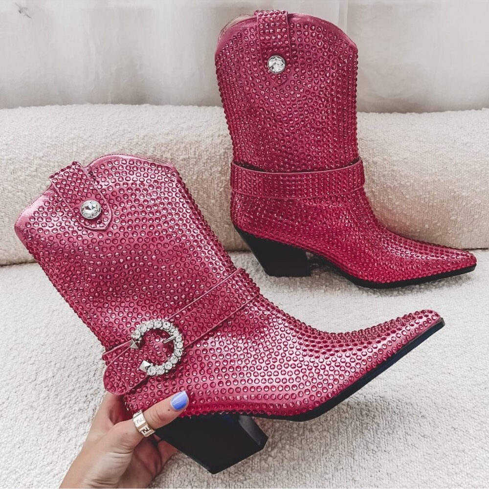 Pink Rhinestone Cowboy Boots
